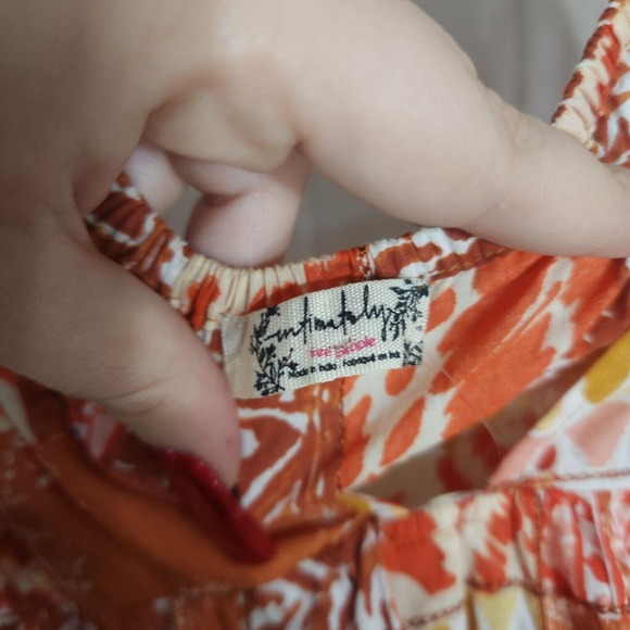Free People Patch It Up Trapeze Slip Dress Womens S Orange Floral Sleeveless New - Picture 7 of 8